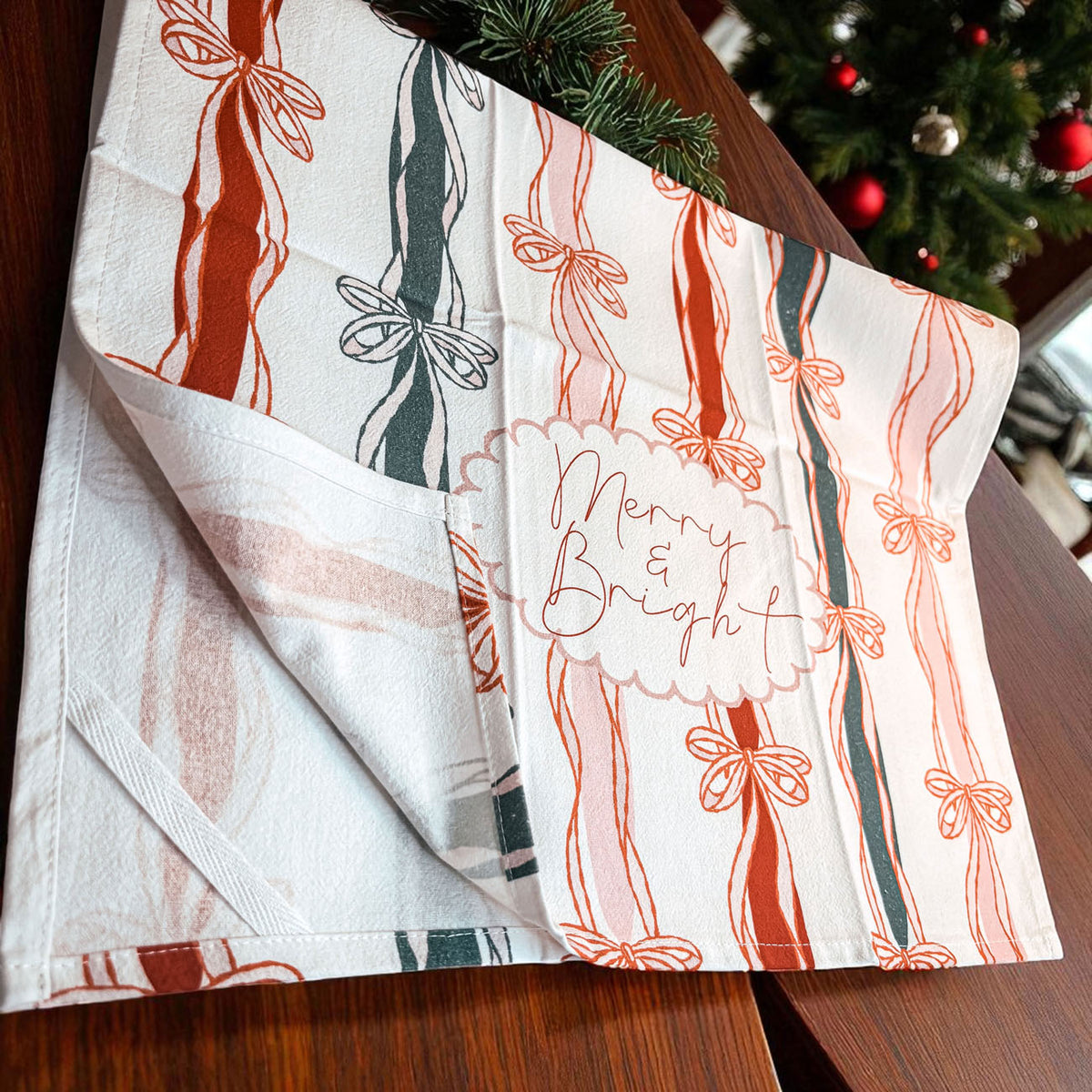 Merry & Bright Coquette Christmas Kitchen Towel