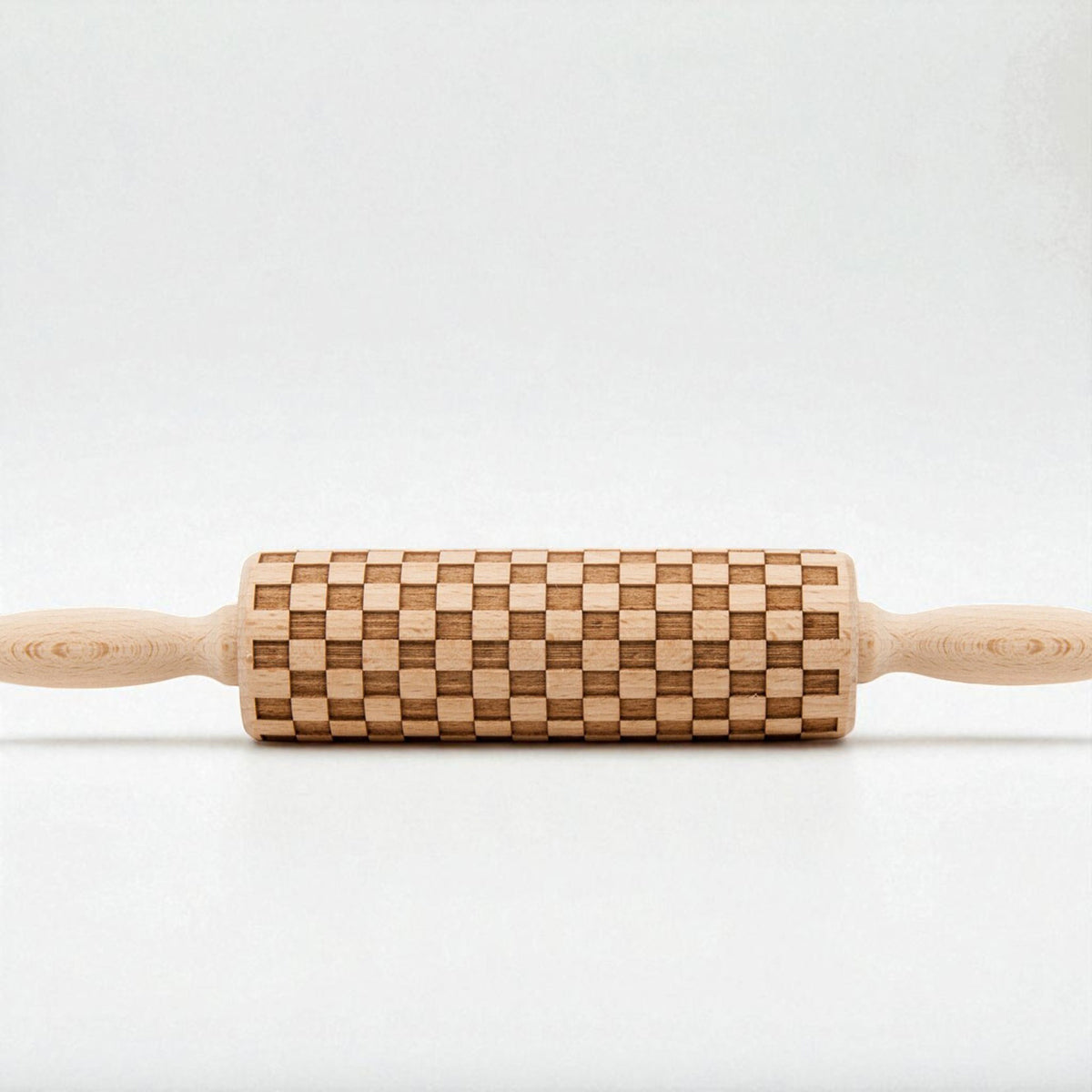 Courtly Check & Diamond Wooden Rolling Pin