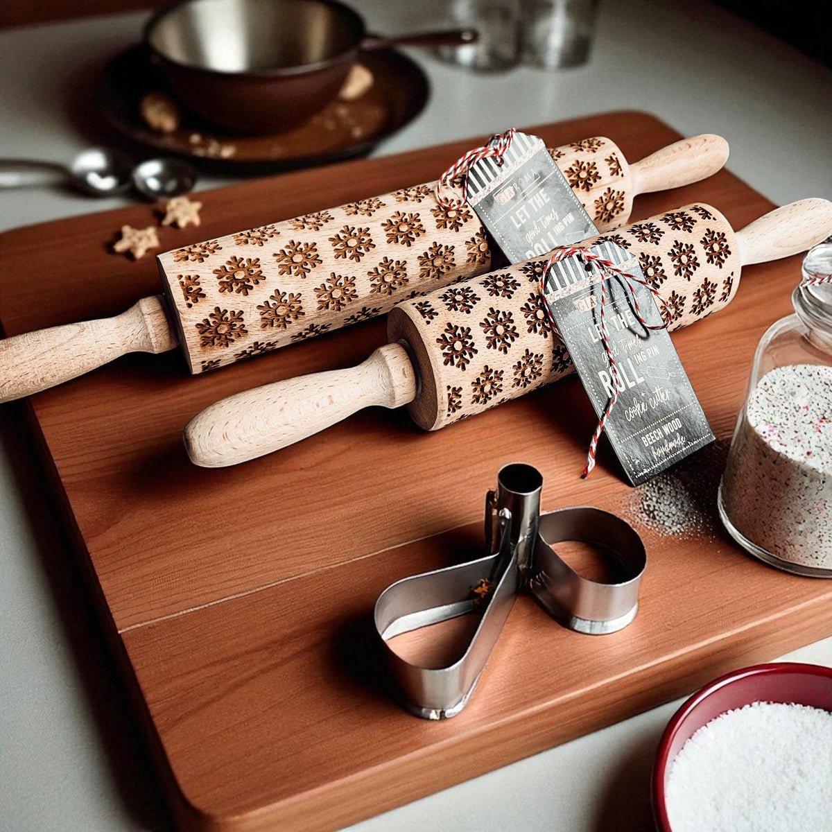 Embossed Christmas Rolling Pin | 10 Designs