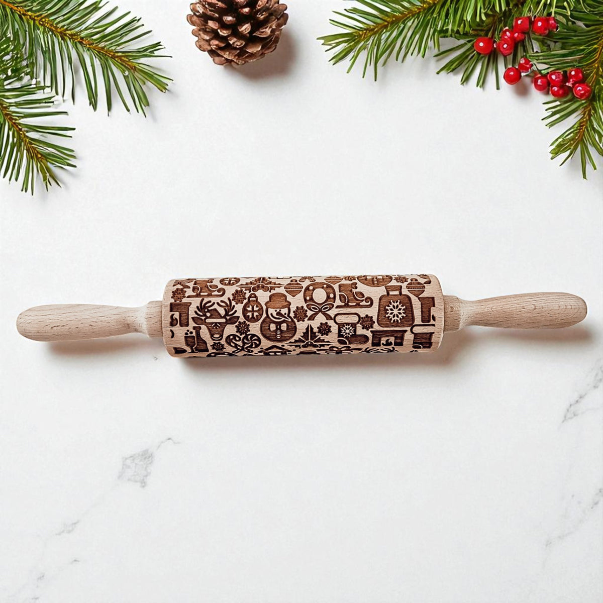 Embossed Christmas Rolling Pin | 10 Designs