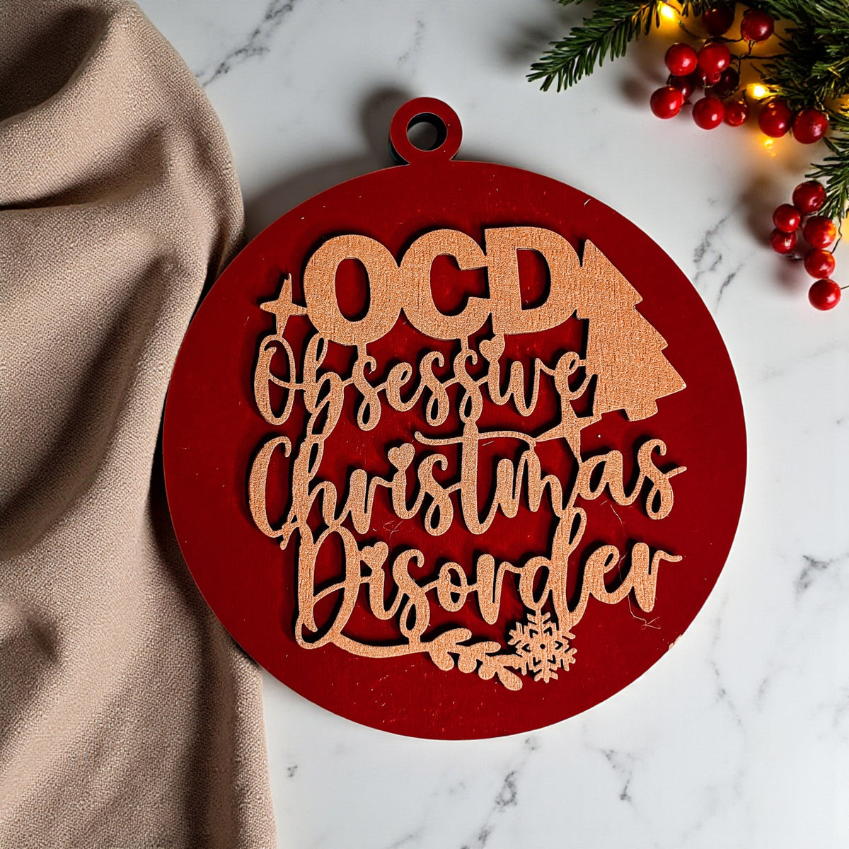 Obsessive Christmas Disorder Wooden Ornament | 12 Colors