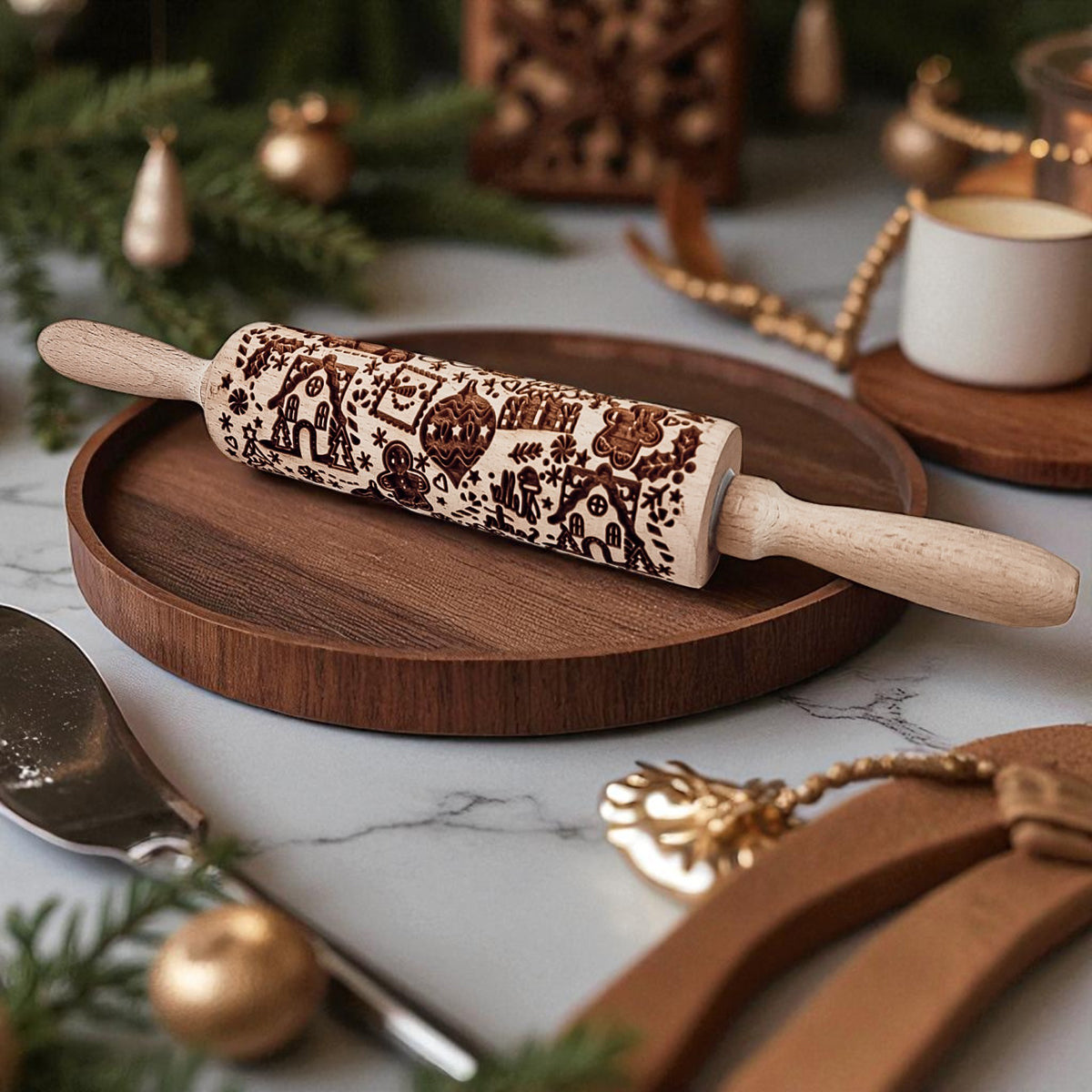 Embossed Christmas Rolling Pin | 10 Designs
