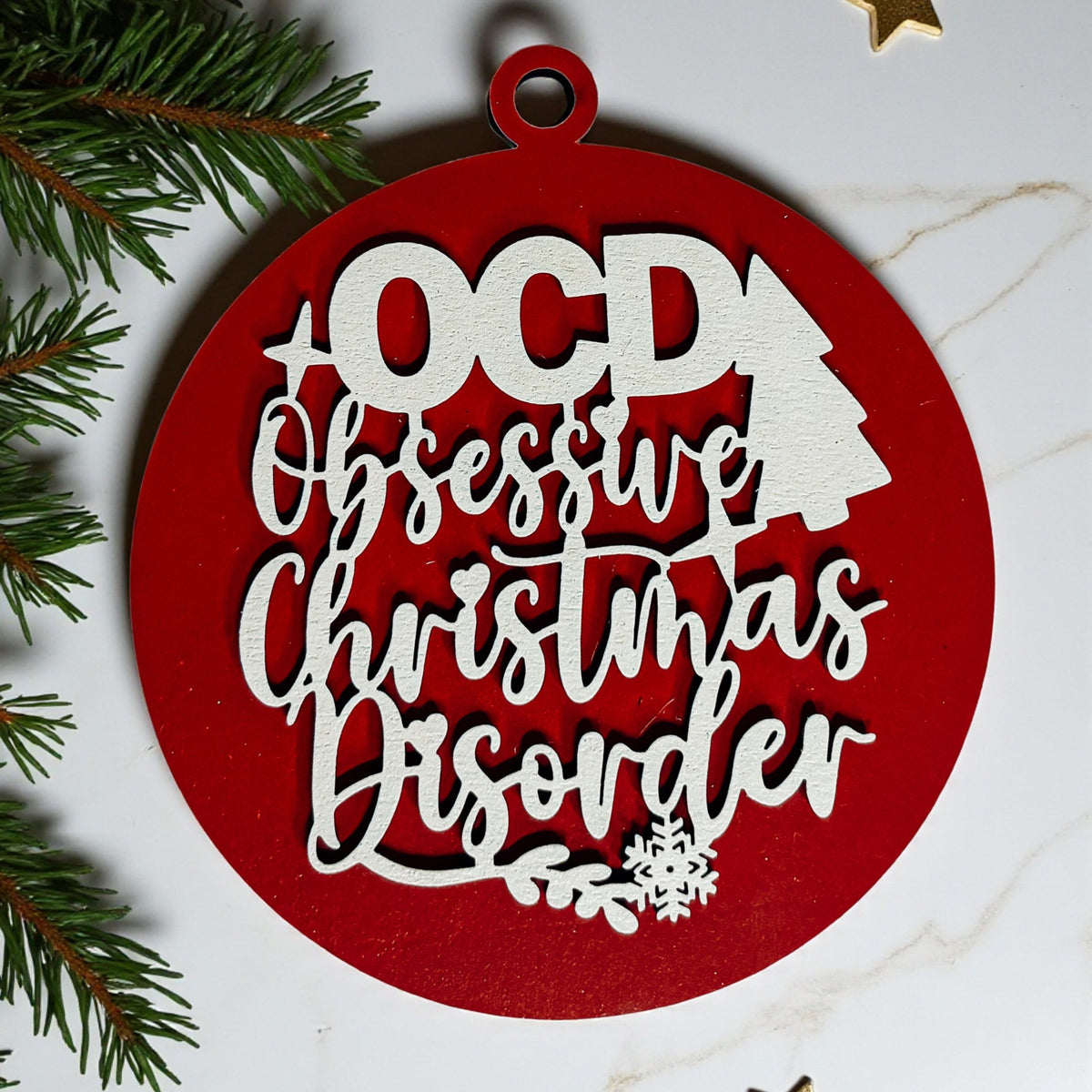 Obsessive Christmas Disorder Wooden Ornament | 12 Colors