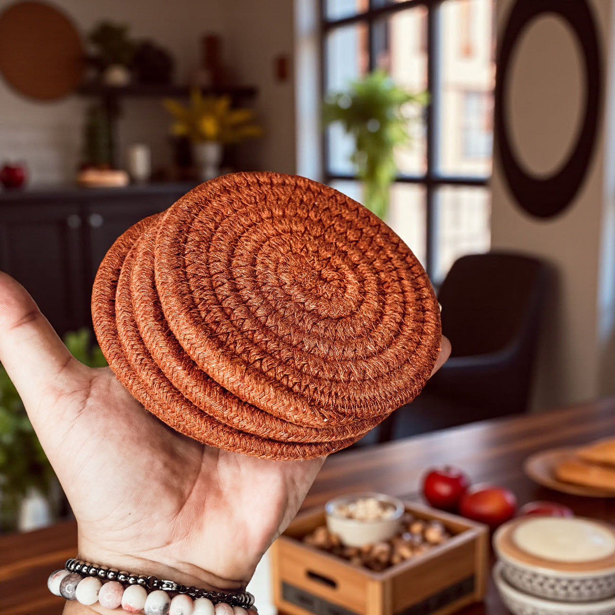 Handcrafted Braided Fabric Coasters