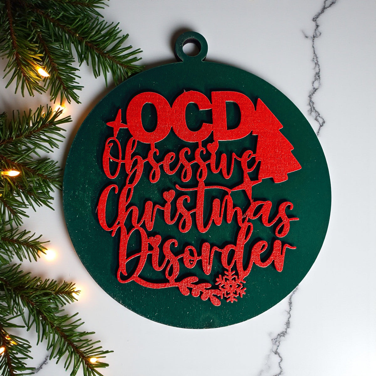 Obsessive Christmas Disorder Wooden Ornament | 12 Colors