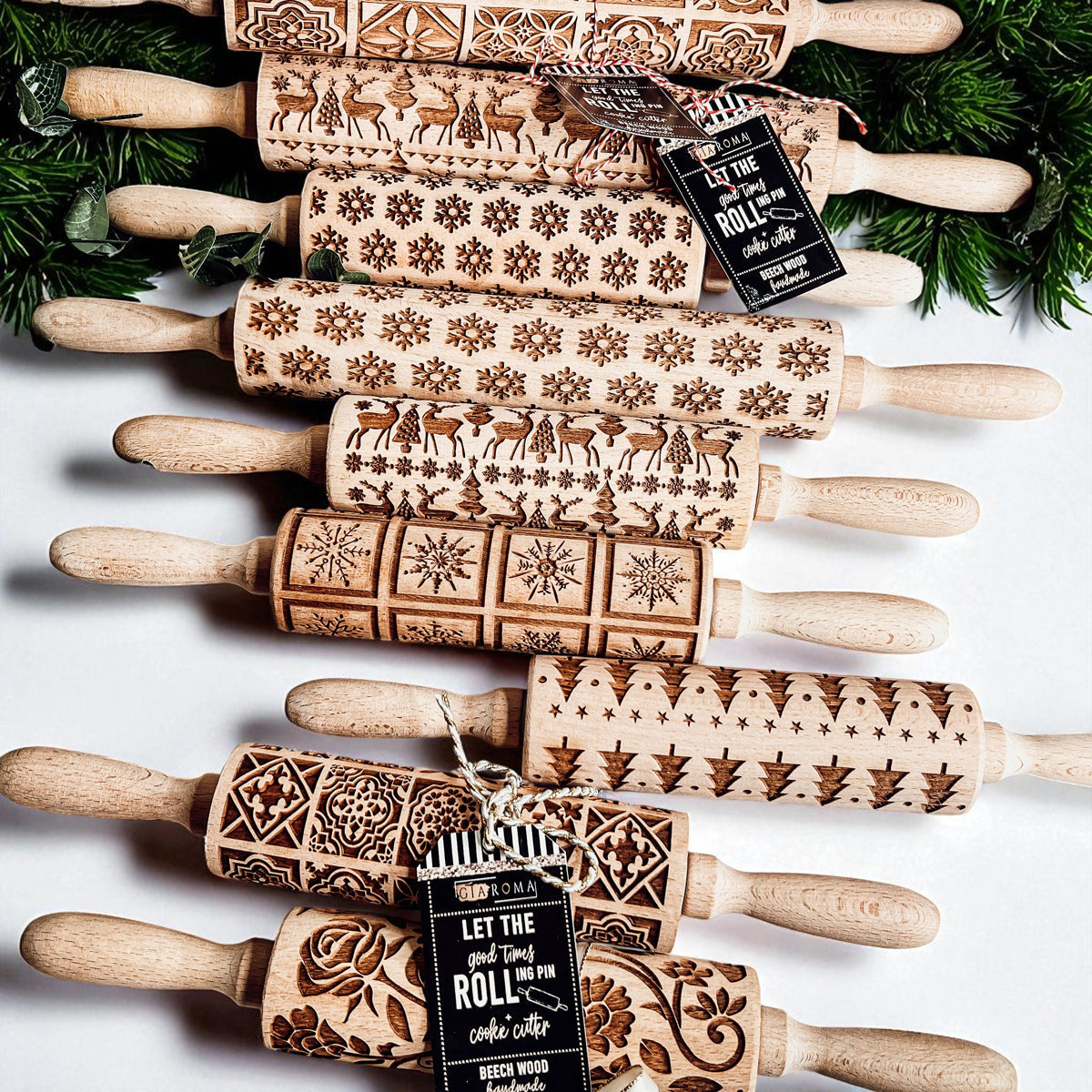 Embossed Christmas Rolling Pin | 10 Designs