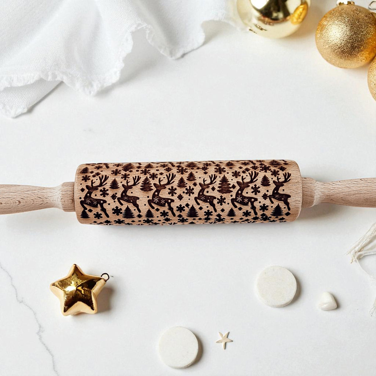 Embossed Christmas Rolling Pin | 10 Designs