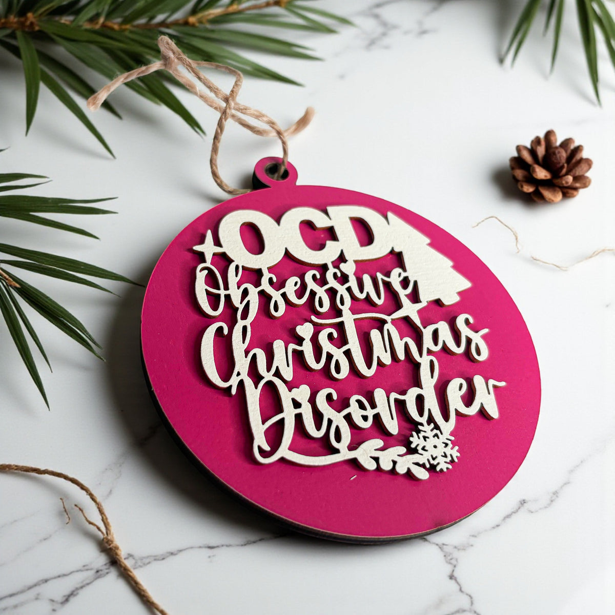 Obsessive Christmas Disorder Wooden Ornament | 12 Colors