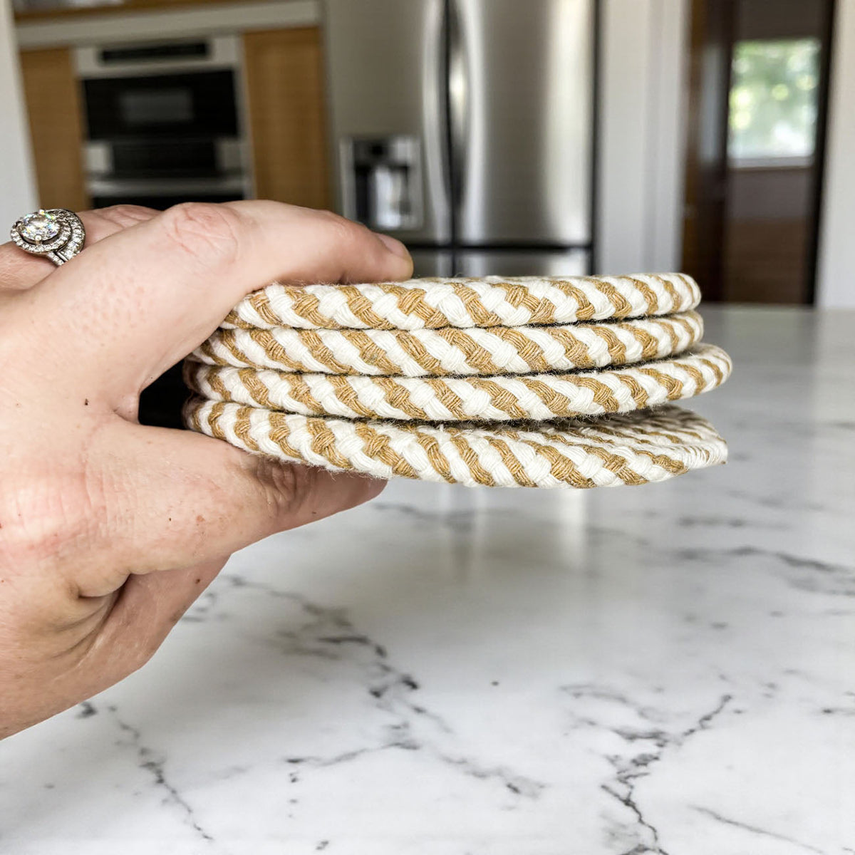 Handcrafted Braided Fabric Coasters