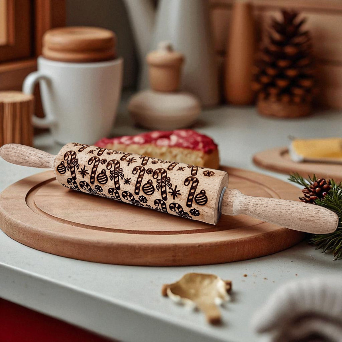 Embossed Christmas Rolling Pin | 10 Designs