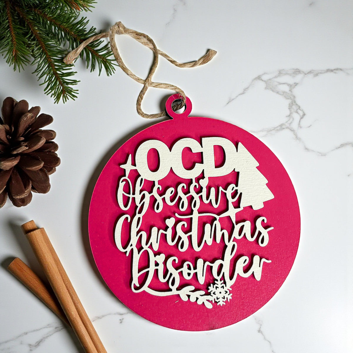 Obsessive Christmas Disorder Wooden Ornament | 12 Colors