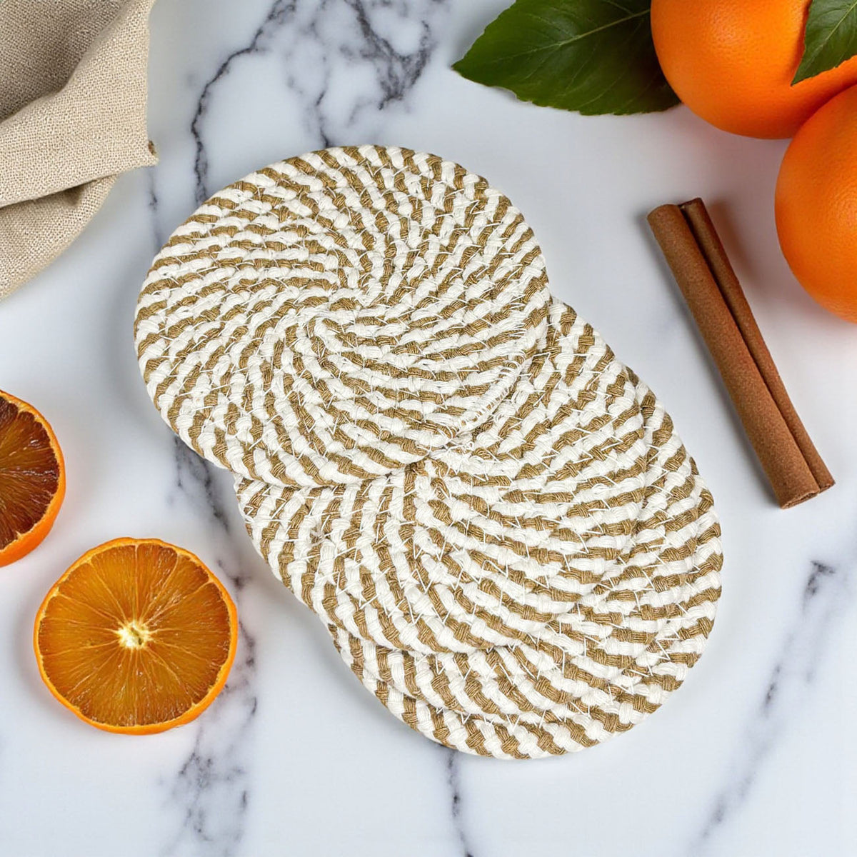 Handcrafted Braided Fabric Coasters
