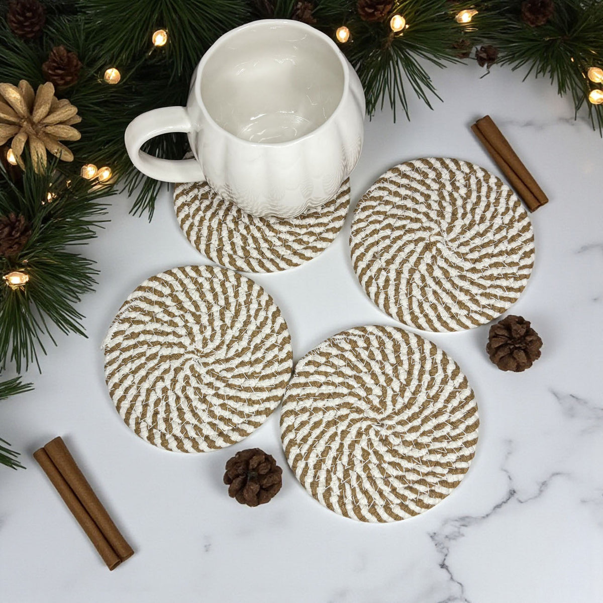 Handcrafted Braided Fabric Coasters