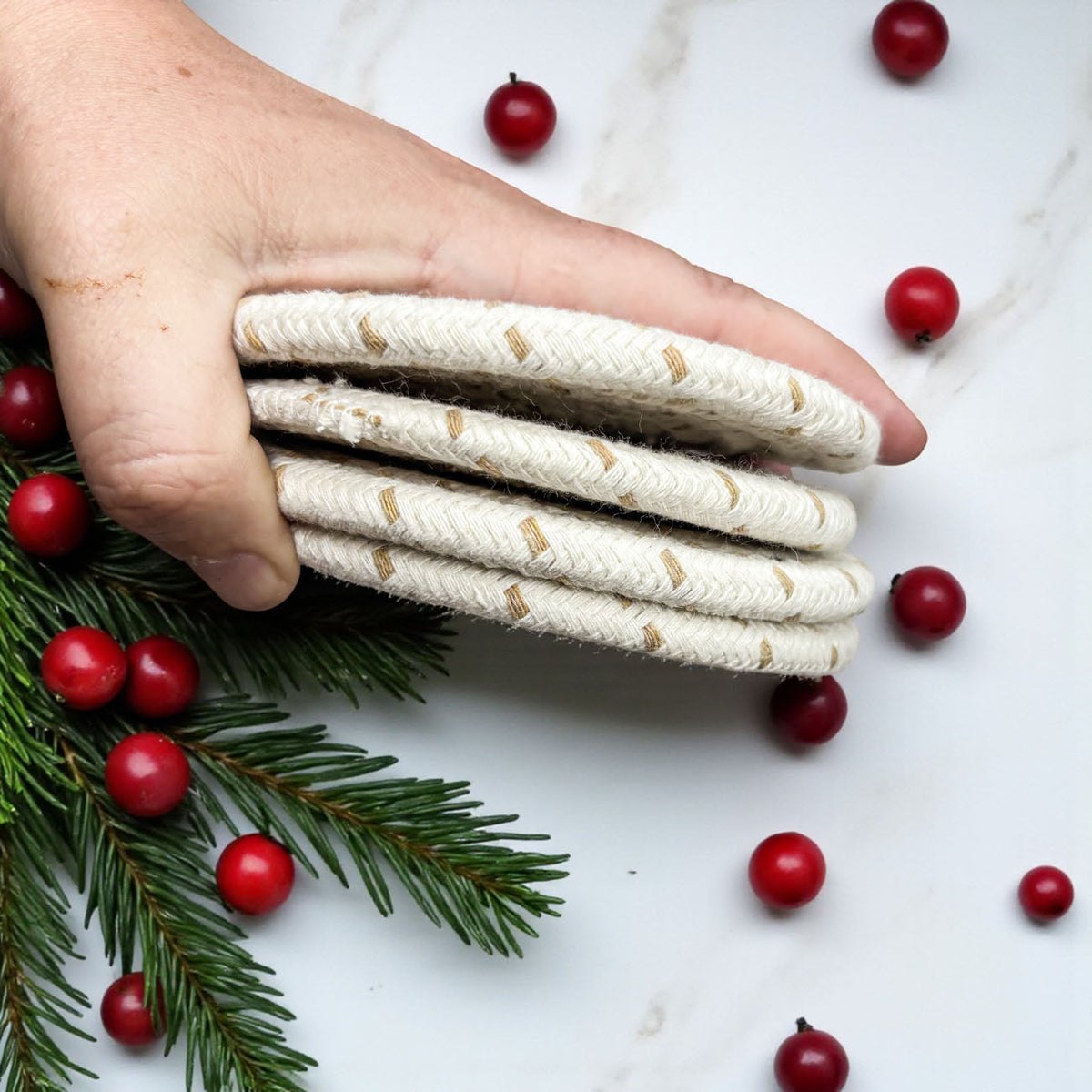 Handcrafted Braided Fabric Coasters
