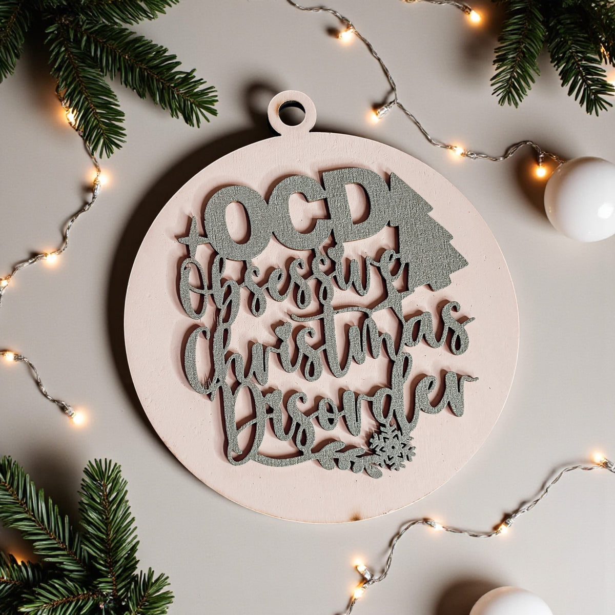 Obsessive Christmas Disorder Wooden Ornament | 12 Colors