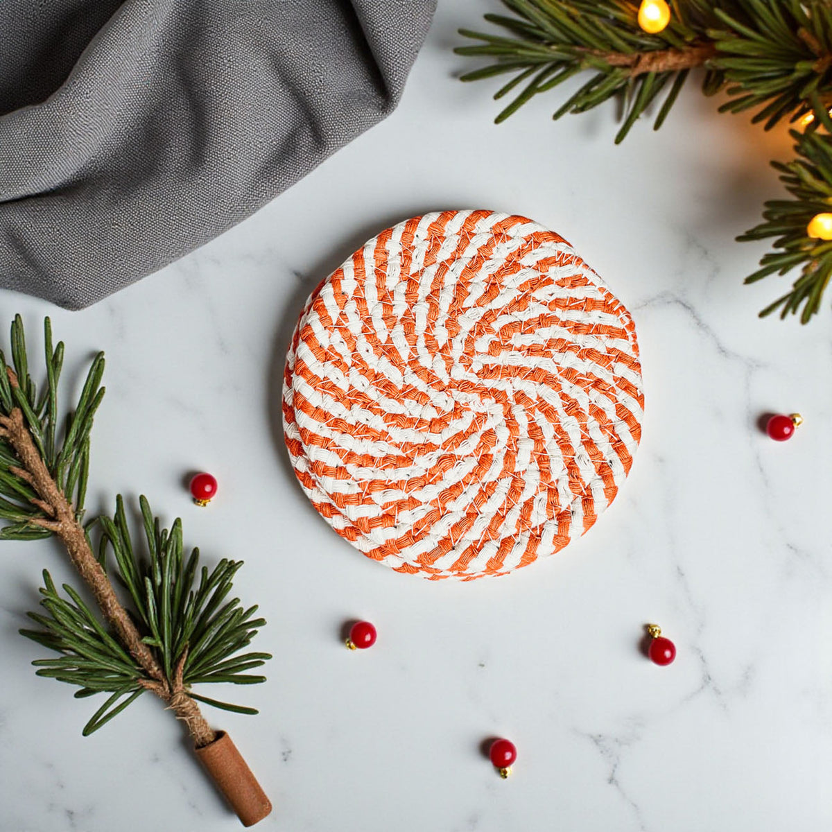 Handcrafted Braided Fabric Coasters