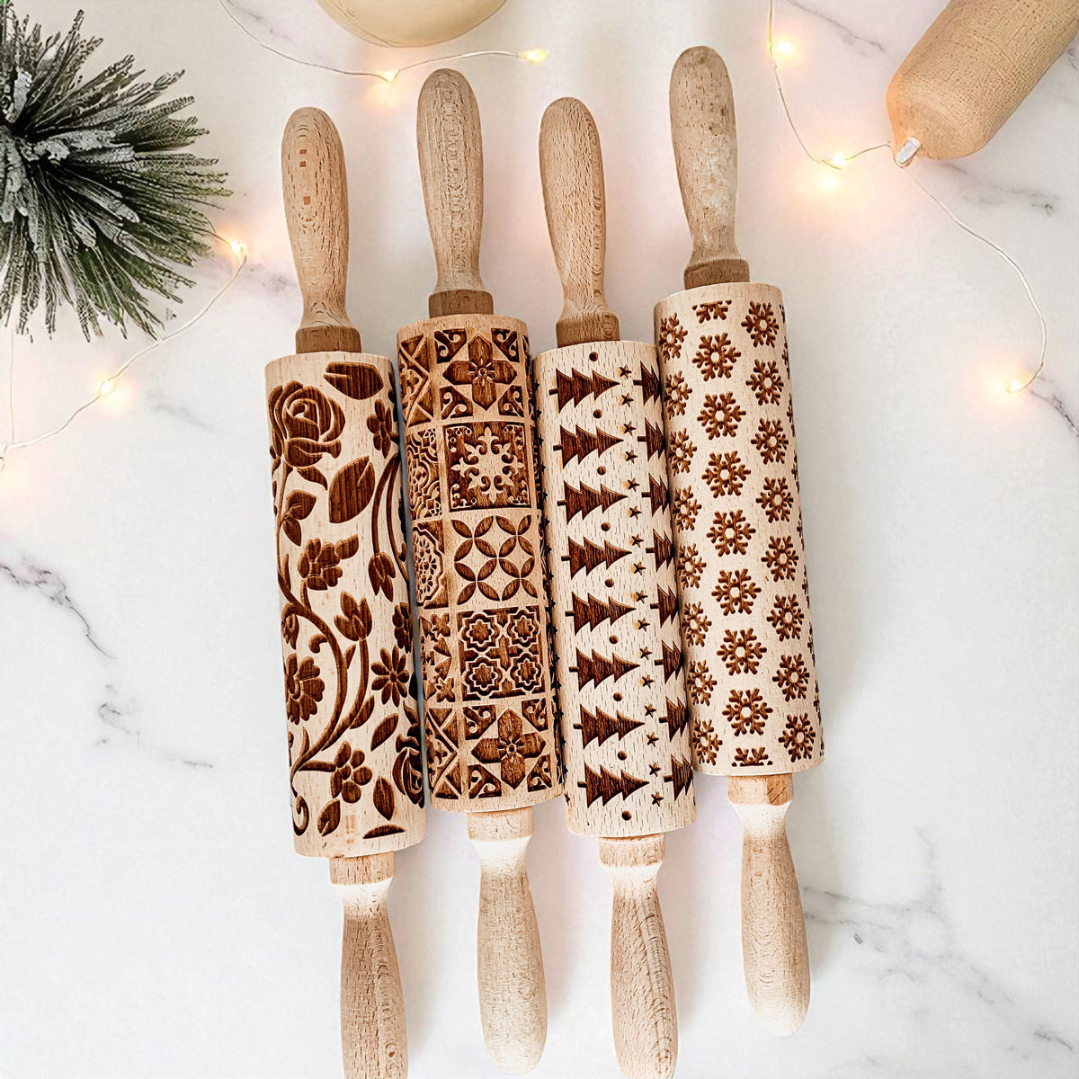 Embossed Christmas Rolling Pin | 10 Designs