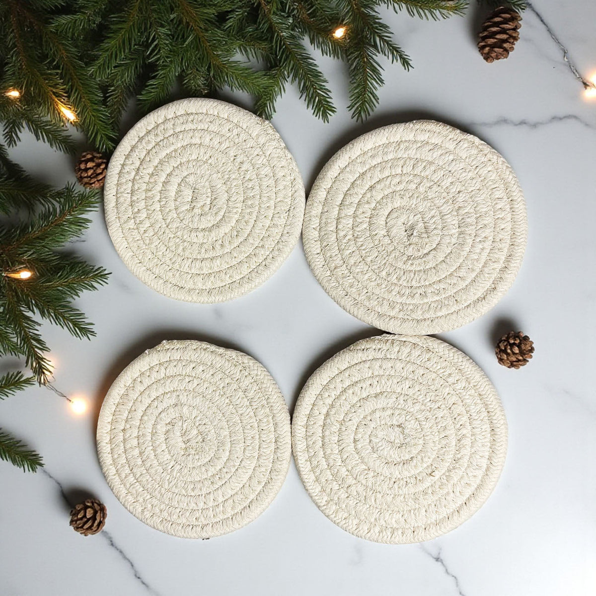 Handcrafted Braided Fabric Coasters