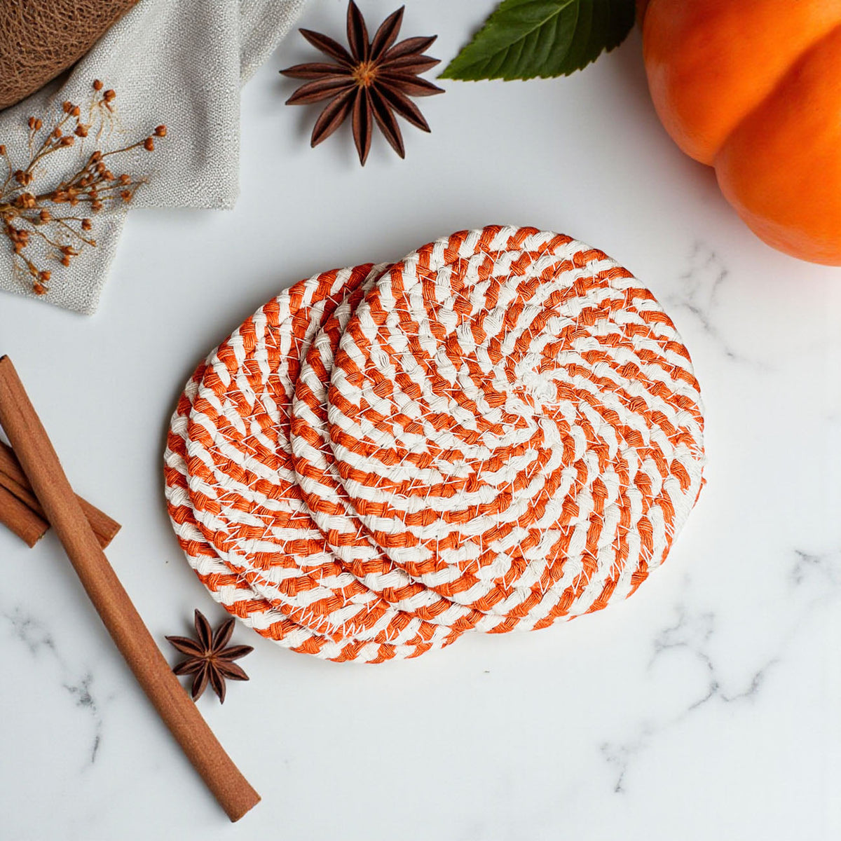 Handcrafted Braided Fabric Coasters