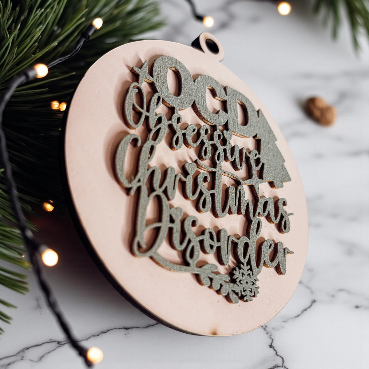 Obsessive Christmas Disorder Wooden Ornament | 12 Colors