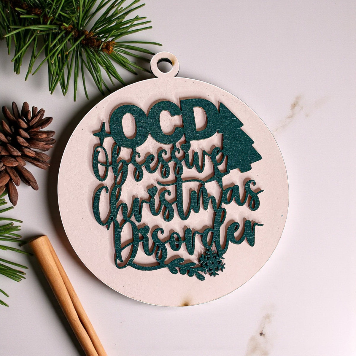 Obsessive Christmas Disorder Wooden Ornament | 12 Colors