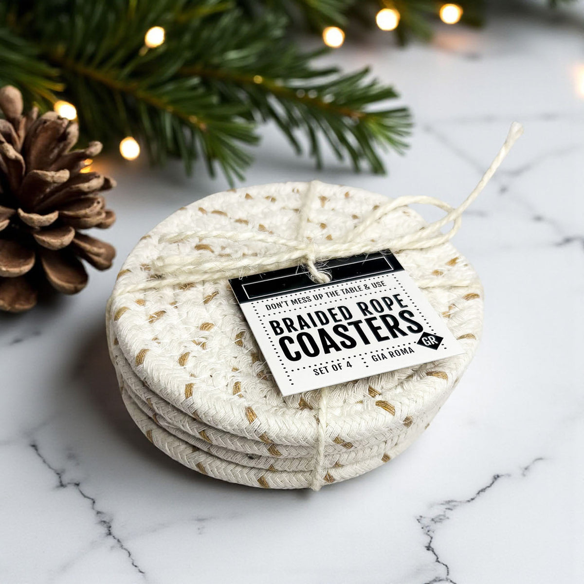 Handcrafted Braided Fabric Coasters