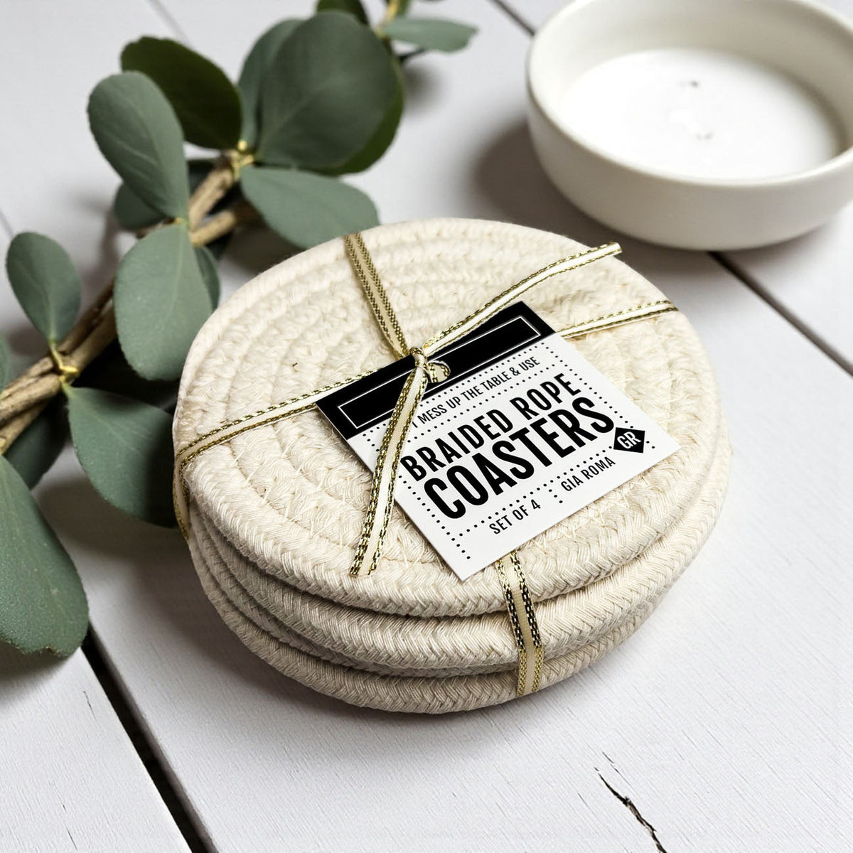 Handcrafted Braided Fabric Coasters