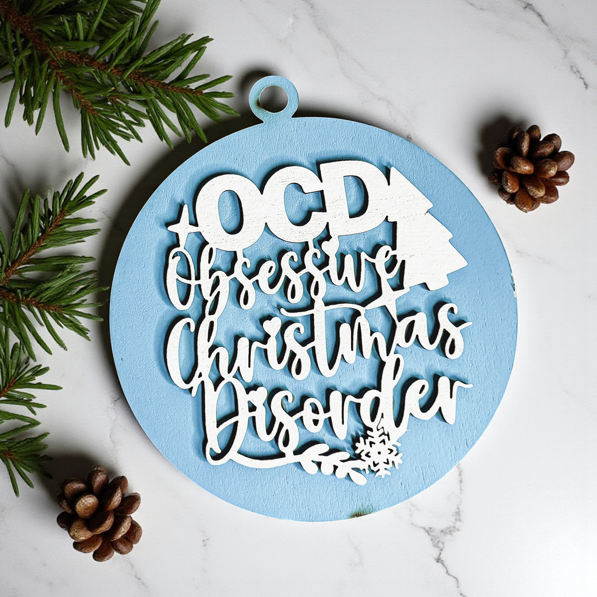 Obsessive Christmas Disorder Wooden Ornament | 12 Colors