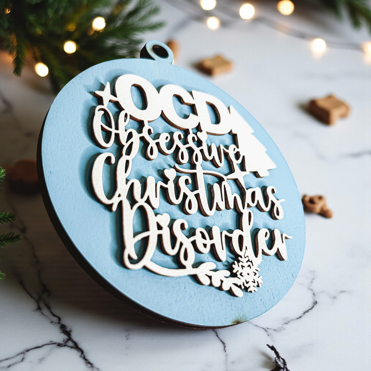 Obsessive Christmas Disorder Wooden Ornament | 12 Colors