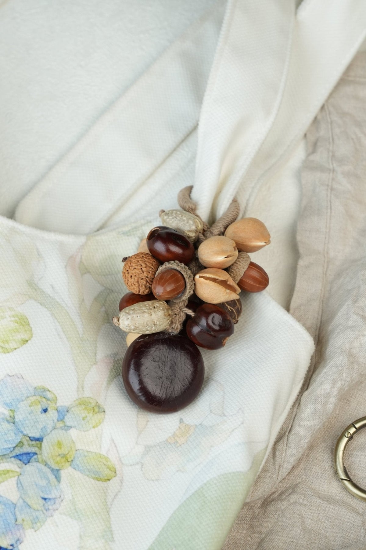 Bountiful Cluster | Natural Acorn & Nut Bag Charm
