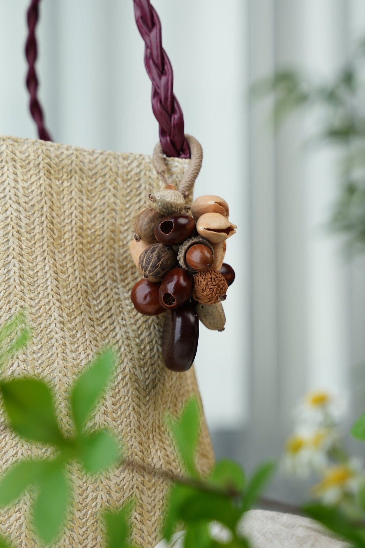 Bountiful Cluster | Natural Acorn & Nut Bag Charm