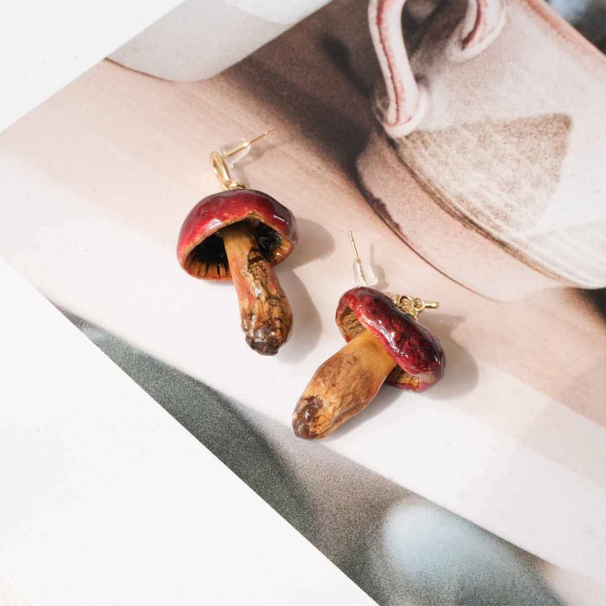 Golden Chanterelle | Real Mushroom Earrings