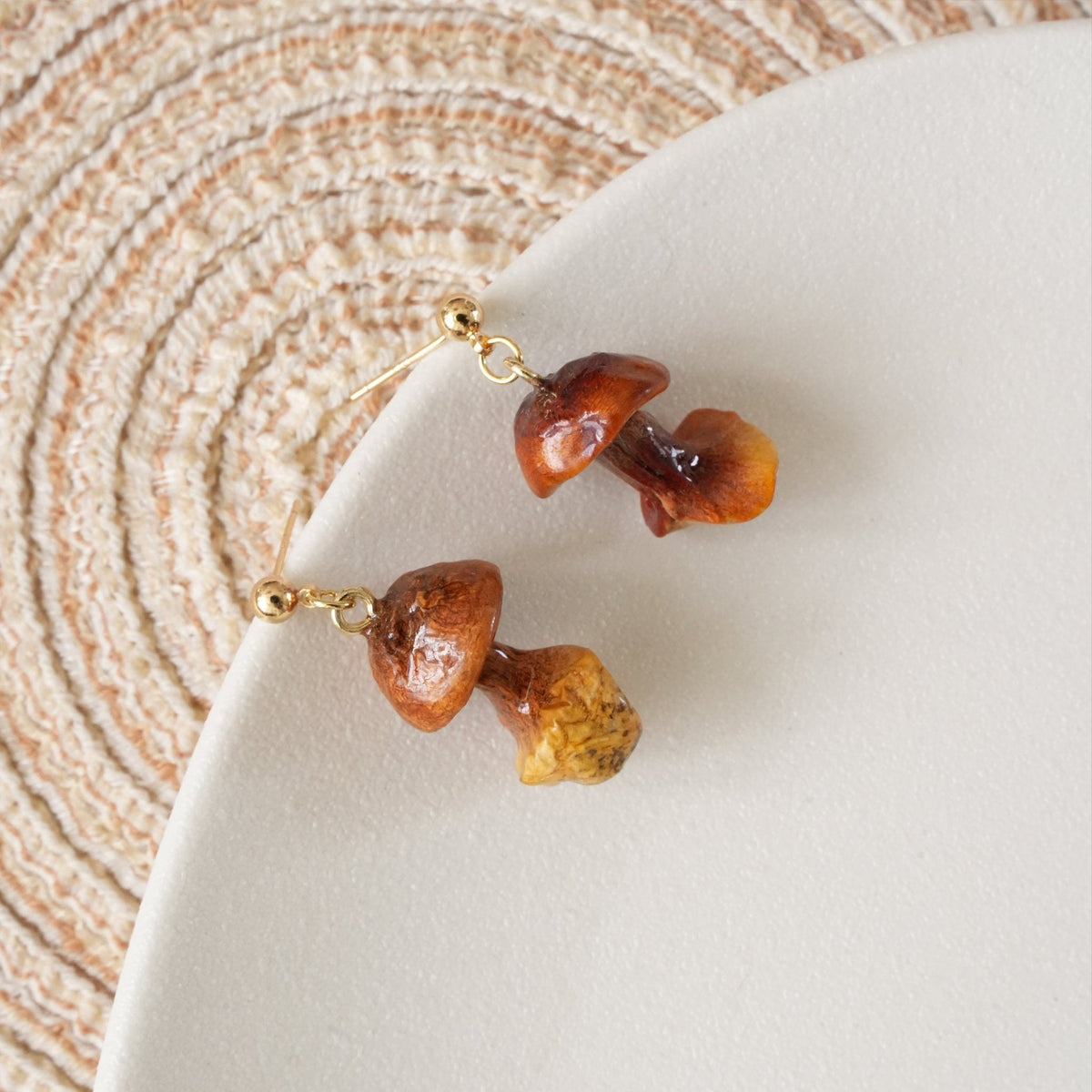 Golden Chanterelle | Real Mushroom Earrings