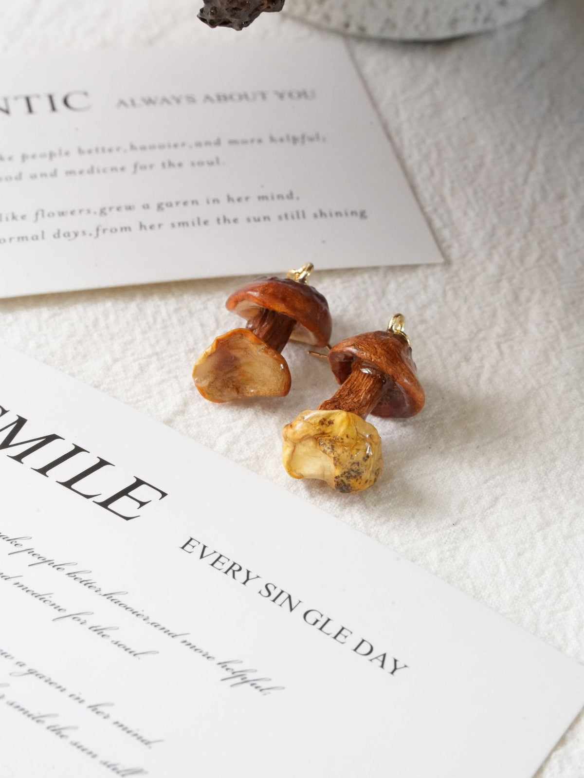 Golden Chanterelle | Real Mushroom Earrings