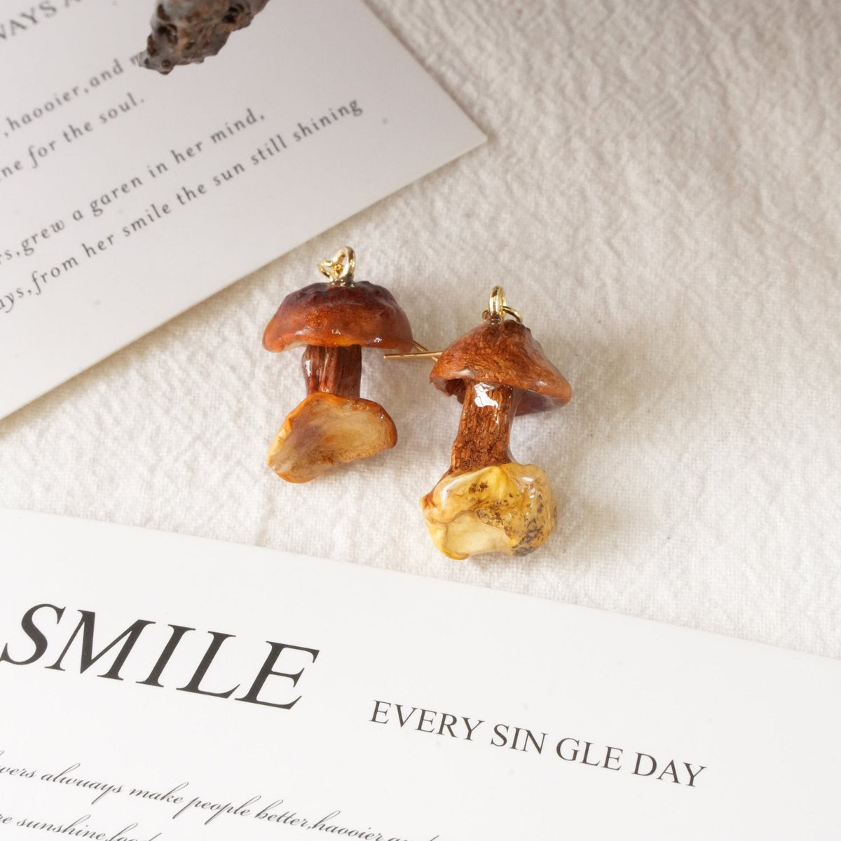 Golden Chanterelle | Real Mushroom Earrings