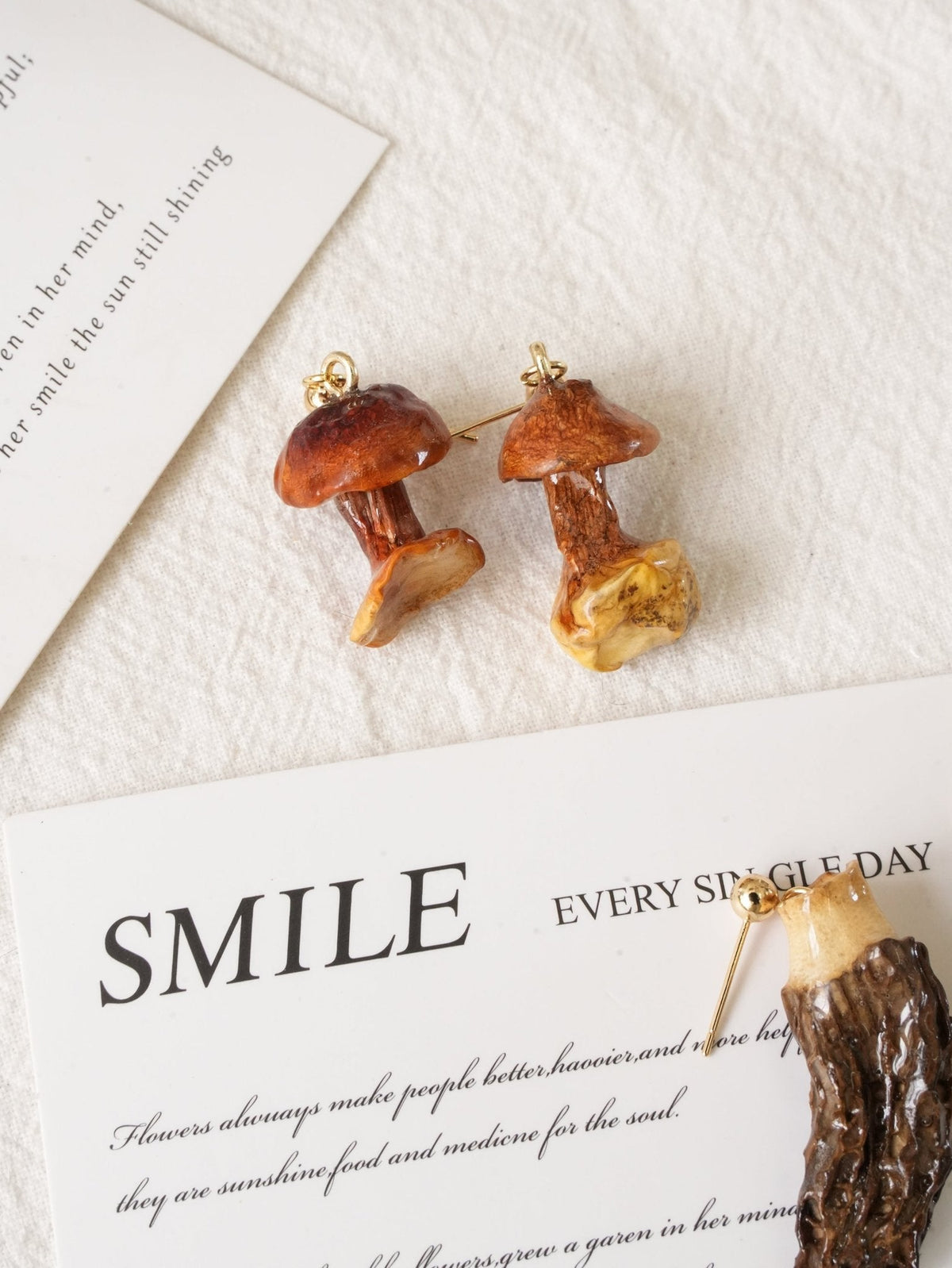 Golden Chanterelle | Real Mushroom Earrings