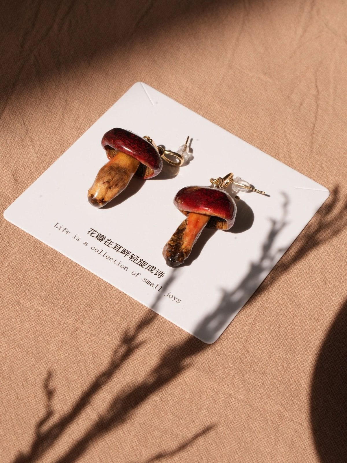 Golden Chanterelle | Real Mushroom Earrings