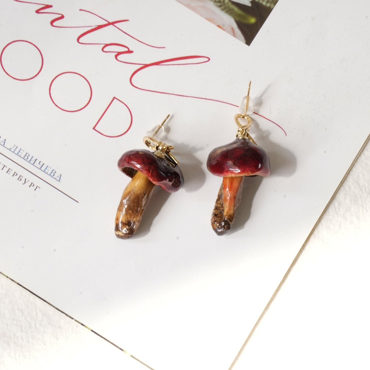 Golden Chanterelle | Real Mushroom Earrings