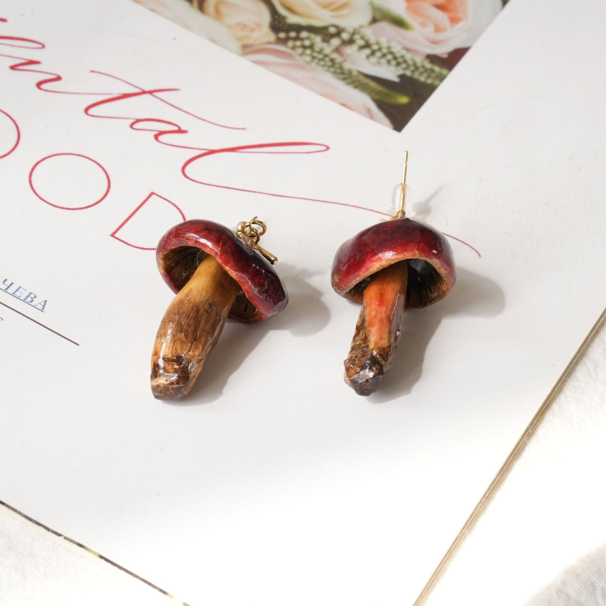 Golden Chanterelle | Real Mushroom Earrings